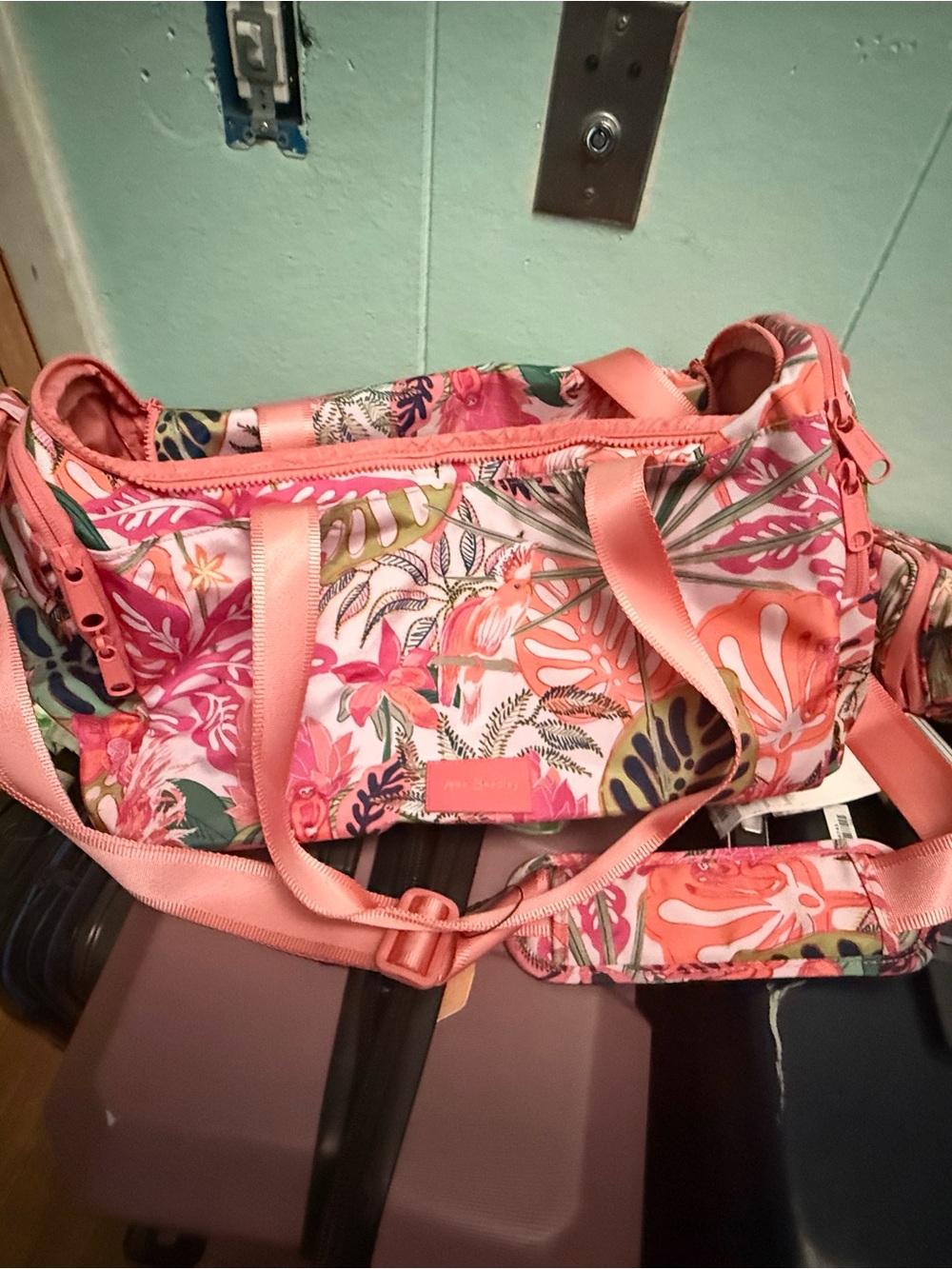 Vera Bradley Pink Coral Tropical Floral Cosmetic Case - Picture 8 of 10